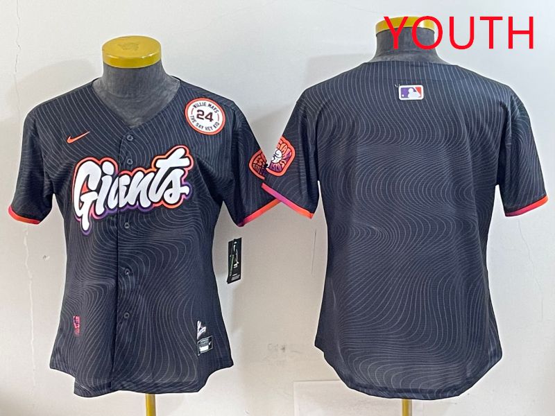 Youth San Francisco Giants Blank Black Second generation Joint Name 2025 Nike MLB Jersey style 3